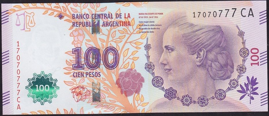 Arjantin 100 Pesos 2012 Çil Pick 358b ( 17070777 )