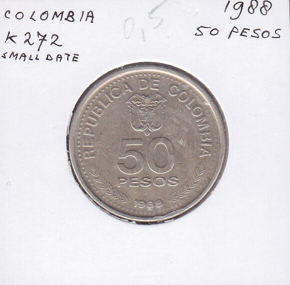 Kolombiya 50 Pesos 1988