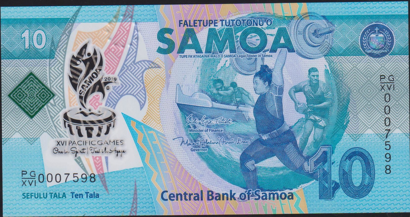 Western Samoa 10 Tala 2019 Çil Pick 45 Polimer