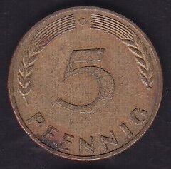 Almanya 5 Pfennig 1966 G