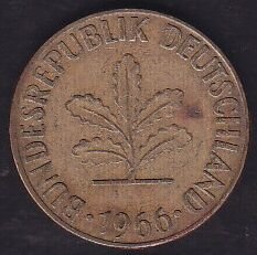 Almanya 5 Pfennig 1966 G