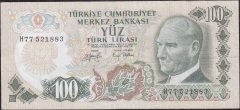 6.Emisyon 2.Tertip 100 Lira H77 521883 Çok Temiz +