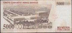 7.Emisyon 5 000 000 Lira K37 069413 Çok Temiz