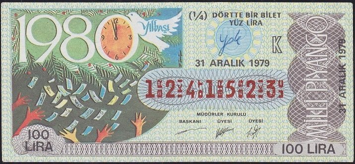 1979 31 Aralık Çeyrek Bilet - K Serisi