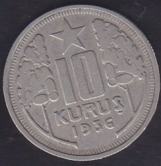 1936 YILI 10 KURUŞ ÇOK TEMİZ