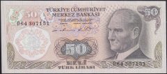 6.EMİSYON 1.TERTİP 50 LİRA D64 307151 ÇİLALTI