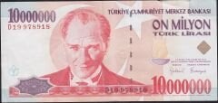 7.Emisyon 10000000 Lira D19 978918 Çok Temiz