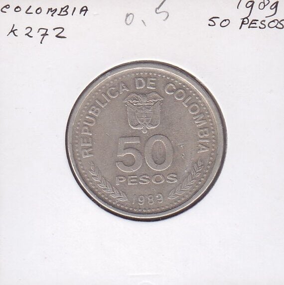 Kolombiya 50 Pesos 1989