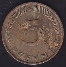 Almanya 5 Pfennig 1968 G