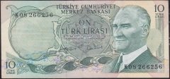 6.Emisyon 2.Tertip 10 Lira K08 266256 Çok Temiz +