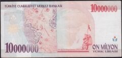 7.Emisyon 10.000.000 Lira D15 758360 Çok Temiz+