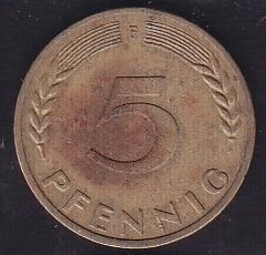 Almanya 5 Pfennig 1969 F