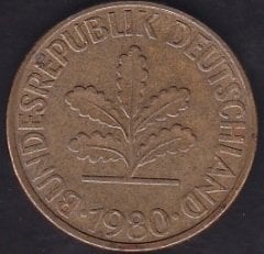 Almanya 10 Pfennig 1980 F