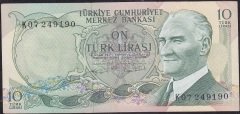 6.Emisyon 2.Tertip 10 Lira K07 249190 Çok Çok Temiz