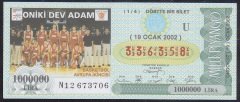 2002 19 OCAK ÇEYREK BİLET U SERİSİ