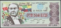 1980 23 Nisan Çeyrek Bilet - N Serisi