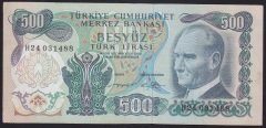 6.EMİSYON 2.TERTİP 500 LİRA H24 031488 ÇOK ÇOK TEMİZ ( DÜZLENMİŞ )