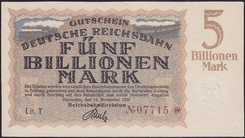 Almanya 5 Trilyon Mark ( 5000000000 )1923 Çilaltı Çil