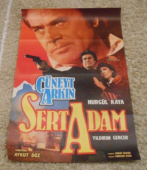 CÜNEYT ARKIN - SERT ADAM FİLM AFİŞİ eski kağıt para mezat