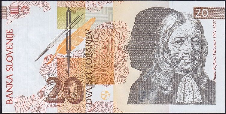 Slovenya 20 Tolarjev 1992 Çilaltı Çil Pick 12