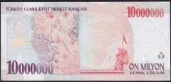 7.Emisyon 10000000 Lira D14 397382 Ççt Çilaltı