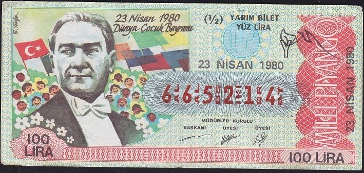 1980 23 Nisan Yarım Bilet - Y Serisi