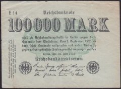 Almanya 100 000 Mark 1923 Çok Temiz +
