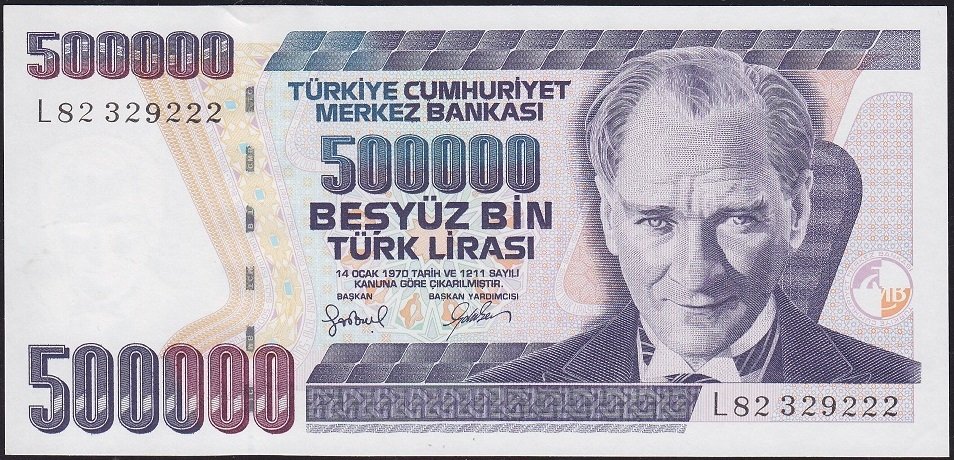 7.Emisyon 4.Tertip 500000 Lira L82 329222 Çil