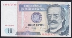 Peru 10 Intis 1987 Çok Çok Temiz