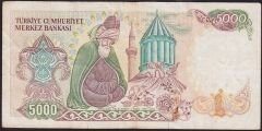 7.Emisyon 2.Tertip 5000 Lira D40 630225 Temiz