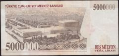 7.Emisyon 5 000 000 Lira K32 849236 Çok Temiz+