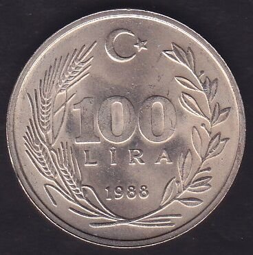 1988 Yılı 100 Lira Çilaltı Çil