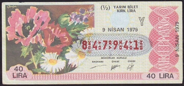 1979 9 Nisan Yarım Bilet - Y Serisi