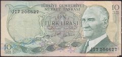 6.Emisyon 2.Tertip 10 Lira J77 206627 Temiz