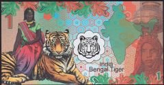 Hindistan Bengal Kaplanı 1 Dolar 2017 Çil Fantazi Para