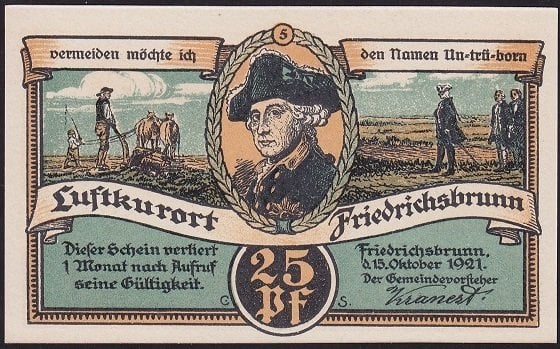 Almanya 25 Pfennig Notgeld 1921 Çil