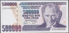 7.Emisyon 4.Tertip 500000 Lira J32 696035 Çilaltı