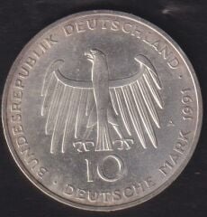 Almanya 10 Mark 1991A Çilaltı Gümüş
