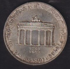 Almanya 10 Mark 1991A Çilaltı Gümüş