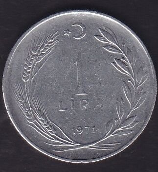 1971 Yılı 1 Lira Düz