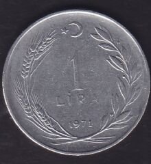 1971 Yılı 1 Lira Düz