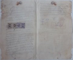 1926 TARİHLİ OSMANLICA PULLU EVRAK (AÇILMIŞ TÜM SAYFA BOYUTU 42 X 34 CM )