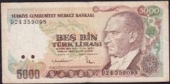 7.Emisyon 2.Tertip 5000 Lira D24 359098 Çok Temiz