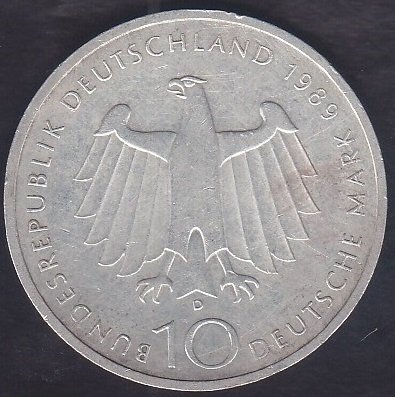 ALMANYA 10 MARK 1989 D SERİSİ GÜMÜŞ