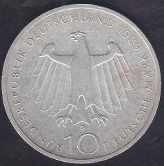 ALMANYA 10 MARK 1989 D SERİSİ GÜMÜŞ