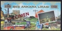 ÖZEL BASKI 5 ANKARA LİRASI - HOLOGRAMLI - EMNİYET ŞERİTLİ - SPECİMEN