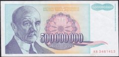 Yugoslavya 500000000 Dinar 1993 Çok Çok Temiz
