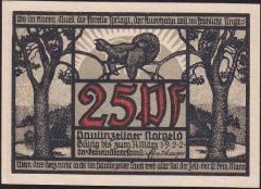 Almanya 25 Pfennig Notgeld 1922 Çil