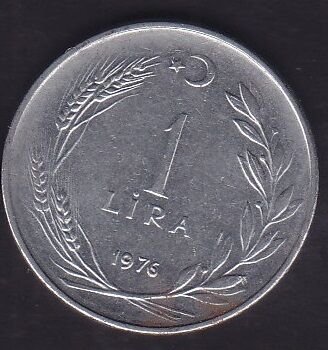 1976 Yılı 1 Lira Ters