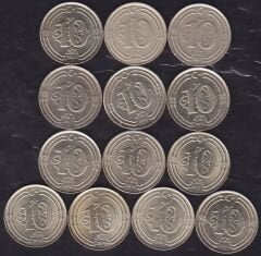 2009 - 2017 Yılları 13 Farklı 10 Kuruş Sıralı Takım